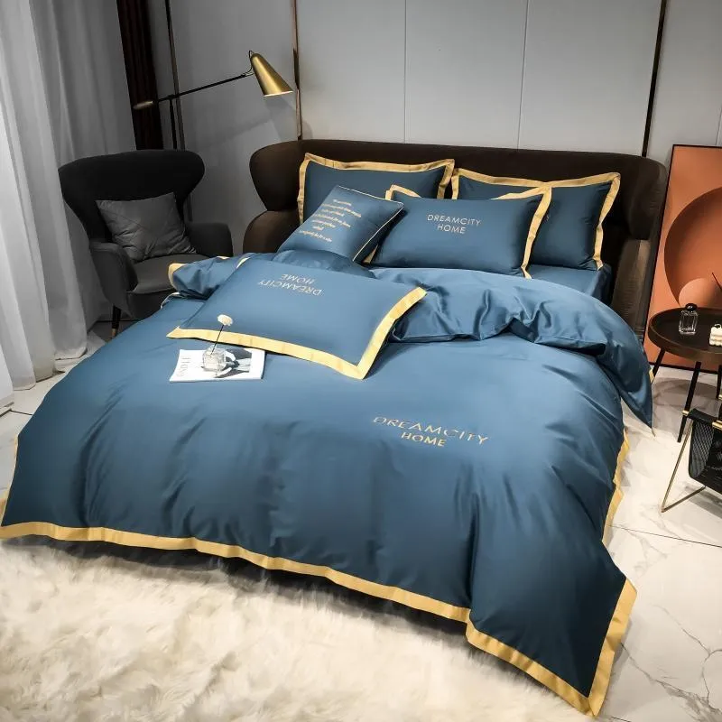 5-Sterne-Hotel-Luxus-Bettwäsche-Sets aus 100 % ägyptischer Baumwolle, komplett, Queen-Size-Bett, Bettbezug, Bett/Bettlaken, Spannbetttuch, bestickt, copy2 201021