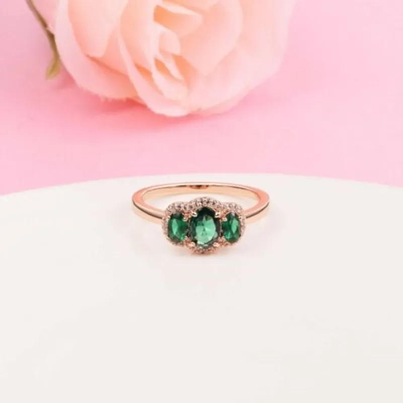 Biżuteria estetyczna trzy kamienne zabytkowe pierścienie projektantów dla kobiet mężczyzn Para Pierścień Pierścień Pierścień urodzinowe walentynkowe prezenty 167736C015680331