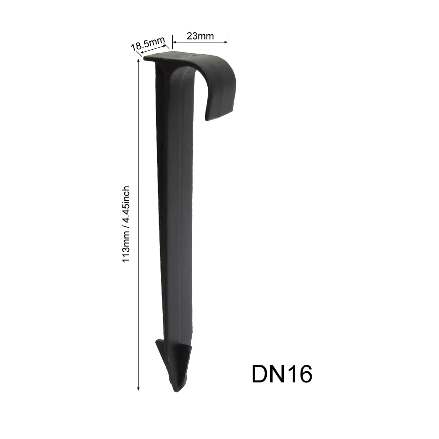 DN16 튜브 파이프 호스 홀더 C 형 Groud 스테이크 PE 튜브 용 스테이크 Drip 관개 피팅 브래킷 가든 워터 커넥터 201204