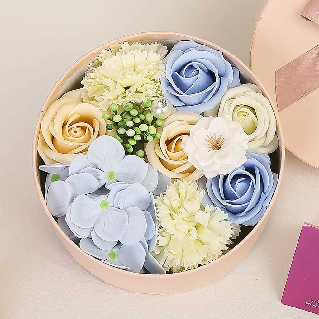 Artificial Flower Soap Flower Gift Box Rose Orchid Peony Bouquet Home Wedding Decoration Accessories Valentine039S Day Gift Z3 6519503