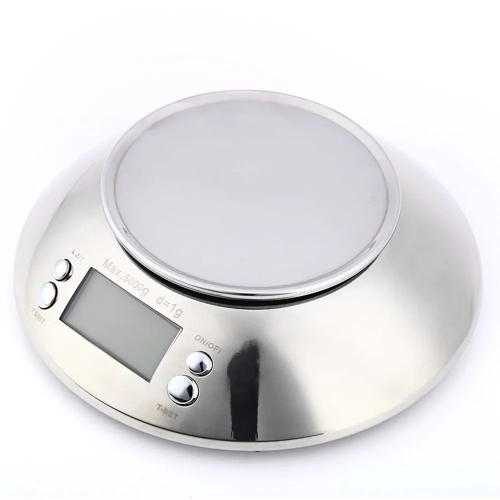 5kg 1g Balance alimentaire de cuisine en acier inoxydable LCD Balances de poids de cuisine électroniques numériques avec bol alarme minuterie capteur de température Y2238x