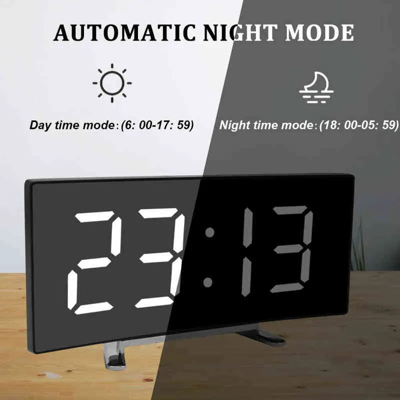 Digital Alarm Clock Desk bordsklocka Burvad LED SN Alarmklockor för barn sovrum temperatur Sze -funktion Heminredning Klocka 2201135412413