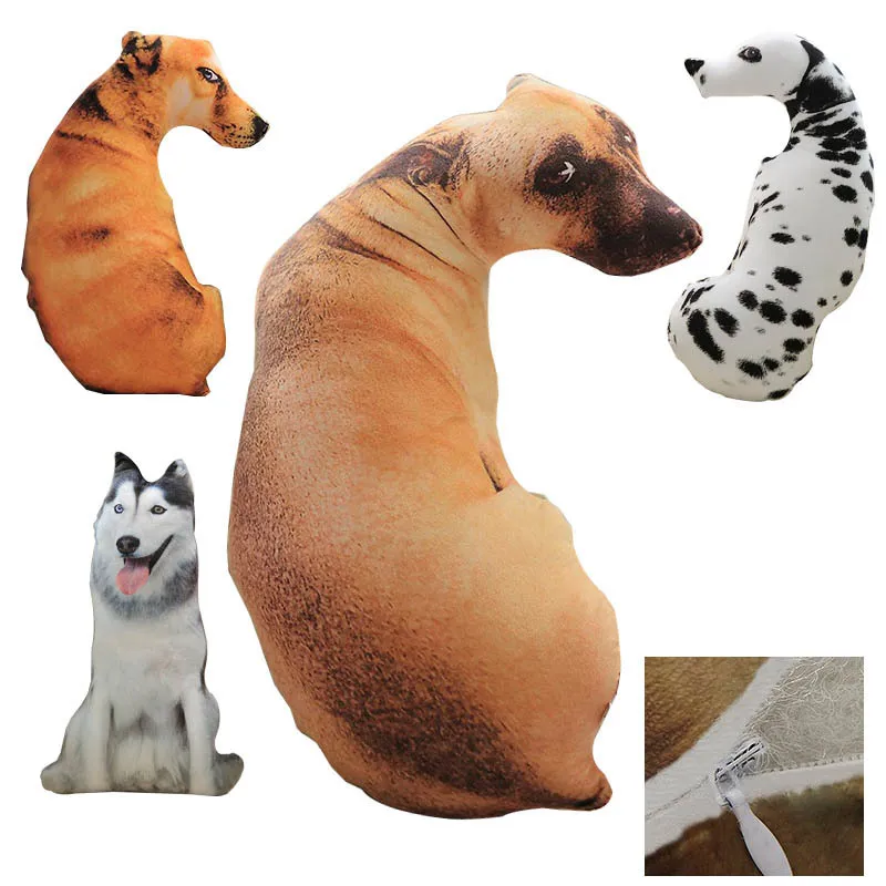 3D Simulation en peluche Chien Animal Oreiller Court Coussin Mignon Coussin Décoration de La Maison De Bande Dessinée Enfants Cadeau Chaise Siège Y200103