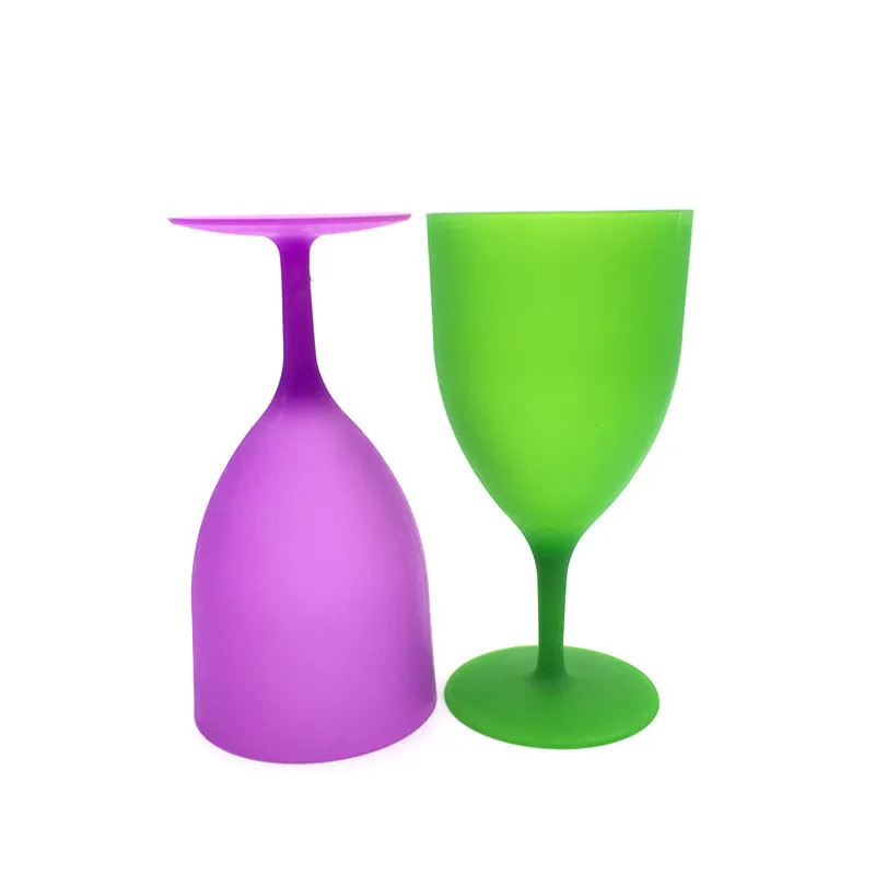 6 pçs / conjunto de alta qualidade plástico vinho copo taça cocktail champanhe copos colorido vidro fosco para festa piquenique bar bebidas copos lj229v