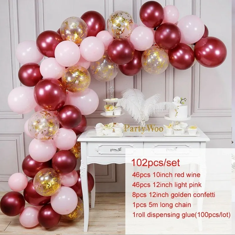 Kit arco palloncini macaron Palloncini in lattice rosa Oro rosa Coriandoli Ballon Ghirlanda Matrimonio Compleanno Decorazioni feste Forniture baby shower F7458389