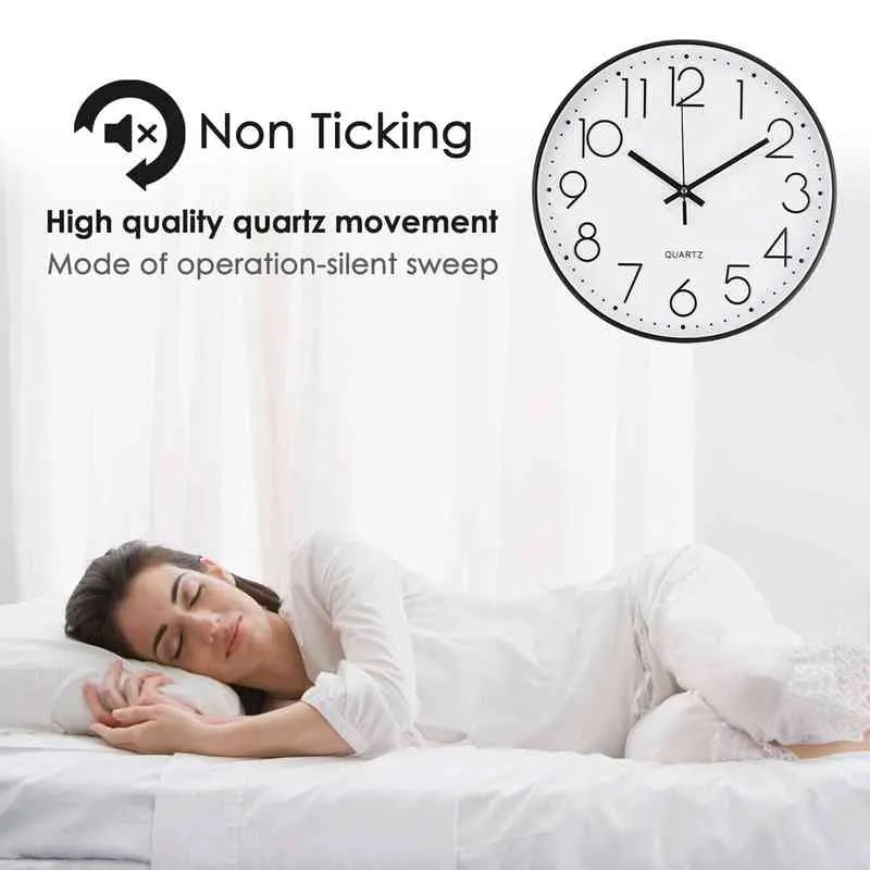 12 Inches Minimalist Small Wall Clocks Round Silent Non Ticking Quartz Wall Clock 30CM Watch Clock Living Room Home Decor H1230