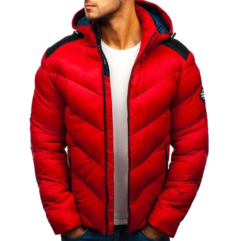 Winter Men's Coats Warm Thick Jackets Padded Casual Hooded Parkas Men Cotton Overcoats Outdoor Zipper Windbreaker Coats 201126