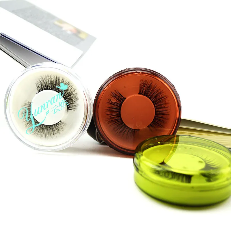Mink Eyelashes Box Transparent Eye lash Boxes Plastic Eyelash Round Case Empty lashes Box Srorage Box