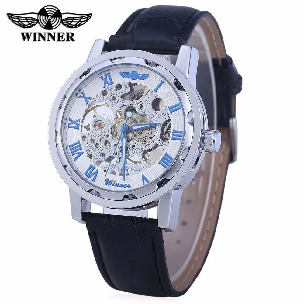 Winner Manual Hollow Mechanical Watch Foreign Trade Cross-Border Mens Watch One Piece Drop Wristwatches2362