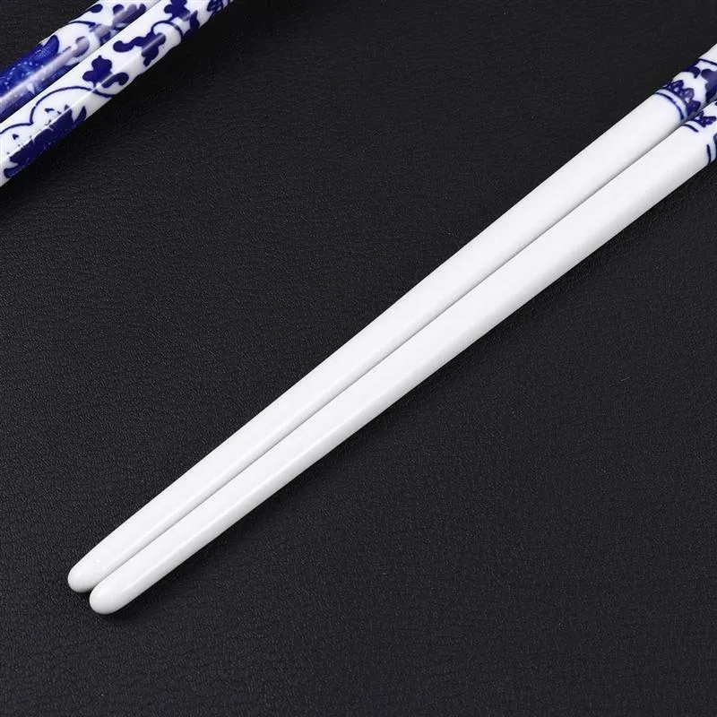 10ペアの青と白の磁器箸セラミック長い箸中国スタイルの食器ホームレストランキッチン用品C5771173