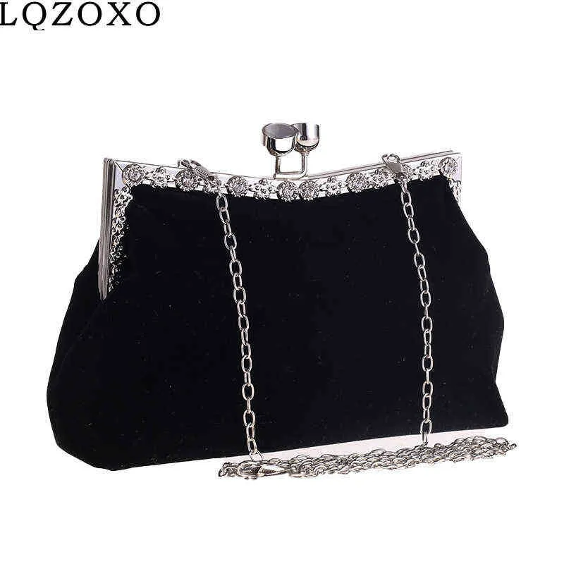 Bolsas de noite bolsas macias bolsas de cocktail casamento embreagens bolsas bolsas de veludo diamantes da noite bolsas vermelhas cor preta 220314