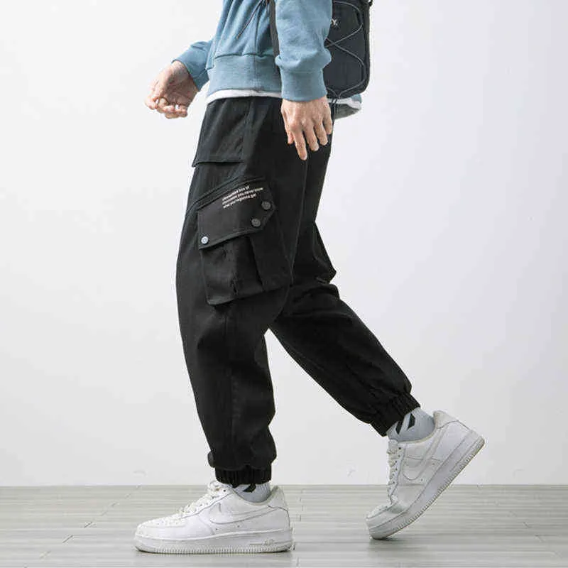 Pantalon Cargo multi-poches pour hommes, kaki noir, jogging, Streetwear décontracté, Baggy, nouvelle mode printemps 2021, G0104