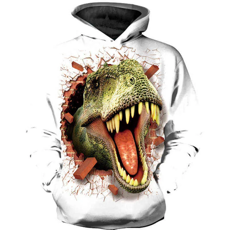 Pojkar Sweatshirt Dinosaur Hoodies Cool Fashionabla Barn Höst 3D Printed Girl Animal Pullover Sweatshirts 220110