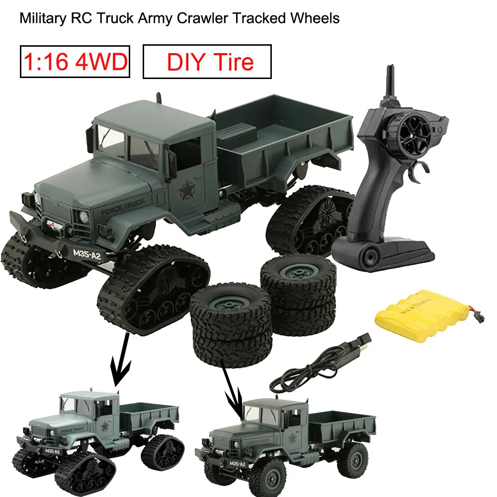 Voiture télécommandée furieuse machine jouet RC camion militaire armée 1:16 4WD roues sur chenilles voiture tout-terrain RTR jouet nouveau D300101