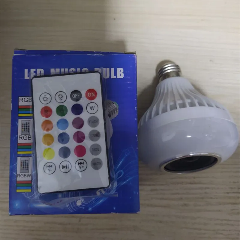 ワイヤレス12WパワーE27 LED RGB Bluetoothスピーカーバルブライトランプ音楽RGB照明をリモコンで照明203z