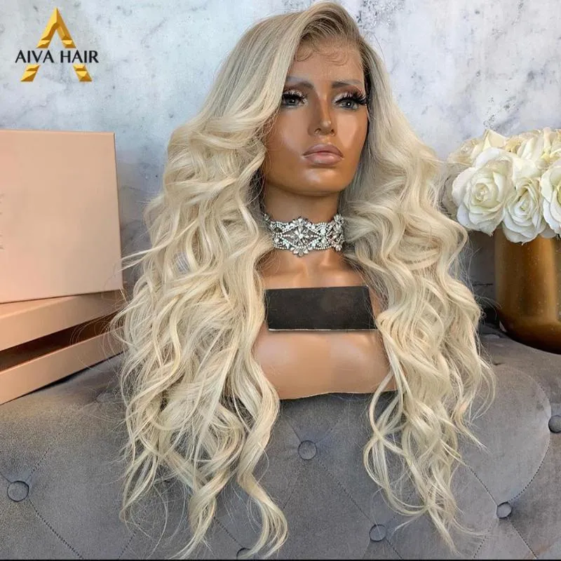 150 Density Natural High Gloss Synthetic Heat Resistant Wig Blonde Wig Lace Front Pink Ombre Purple Women's HD Natural Hairline High Density Look Natural