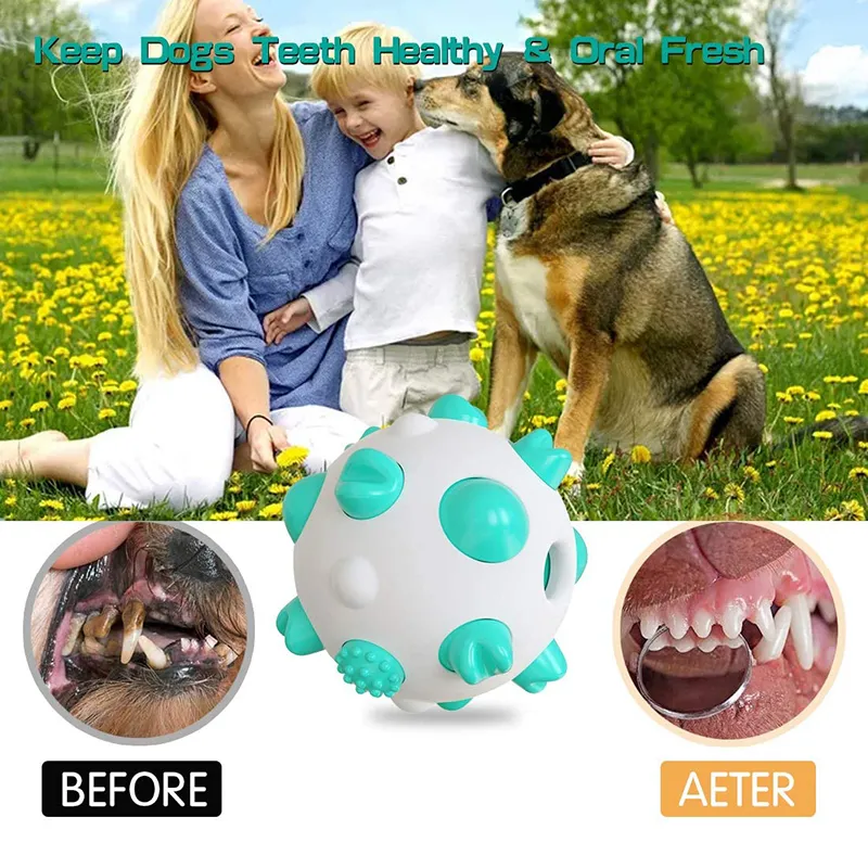 Benepaw Bite Resistant IQ Treat Dog Ball Interactive Food Dispensing Pet Chew Toys For Small Medium Large Dogs Teeth Cleaning LJ201125