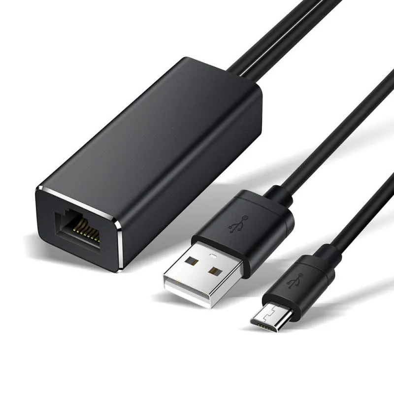 Ethernet Adapter Nätverkskort För USB Fire TV Stick Google Chromecast TF6 Digital Ethernet Kablar Nätverkskort