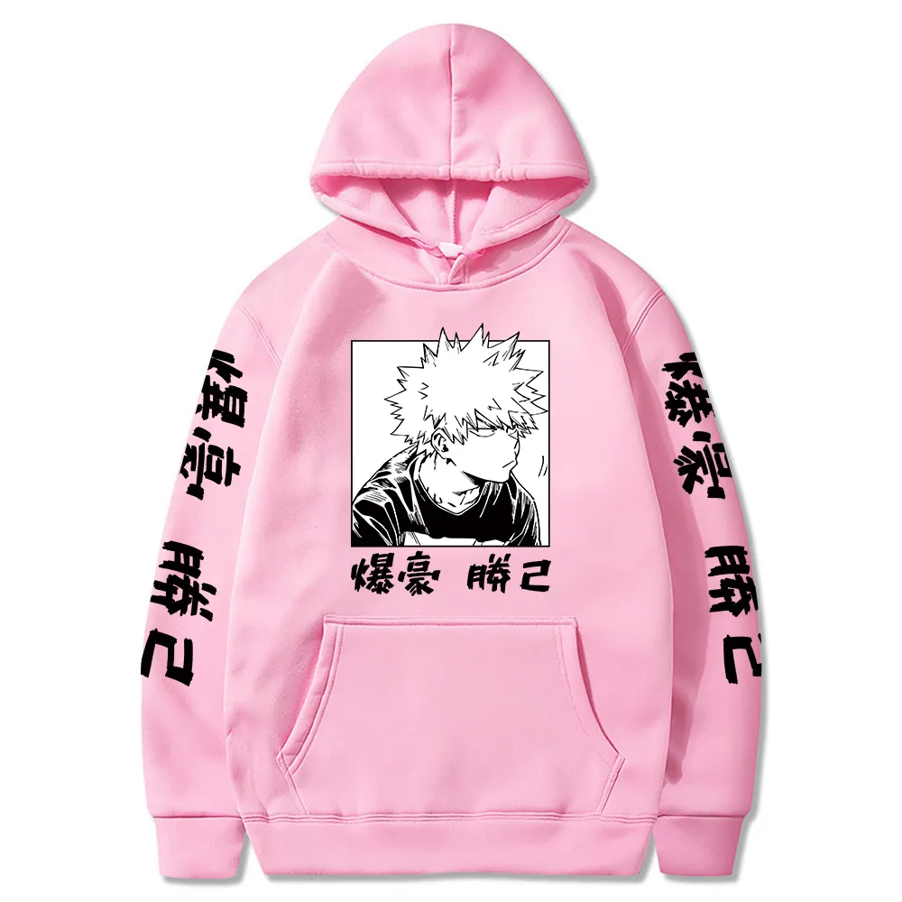 Meu Hero Academia Bakugo Hoodies Plus Size Quente Pulôver Casual Impressão Capuz Capuz Sweatshirt Mulheres Oversized Women roupas X1022