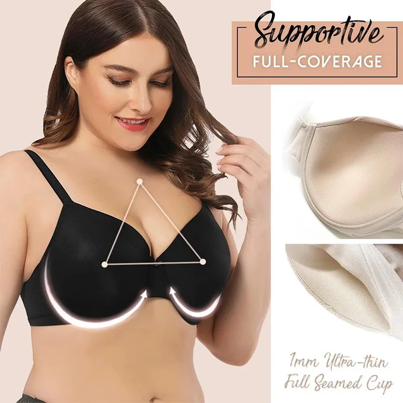 Soutien-gorge minimiseur sans fil confortable Plus Size Silky Smooth Push Up Soutien-gorge respirant Soutien-gorge Bralette Sein Couleur unie Lingerie 201202