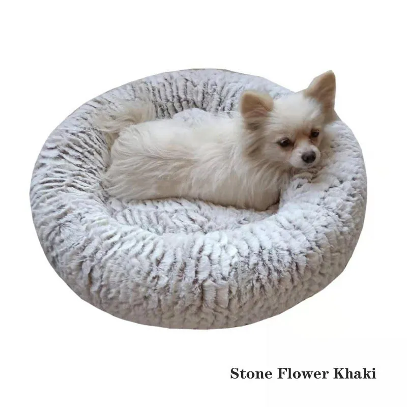 Super Soft Donut Dog Bed Lavabile Lungo Plushcat Cat Dog House Deep Sleep House Cuscino rotondo Stuoie Divano Basket Forniture cani LJ201028