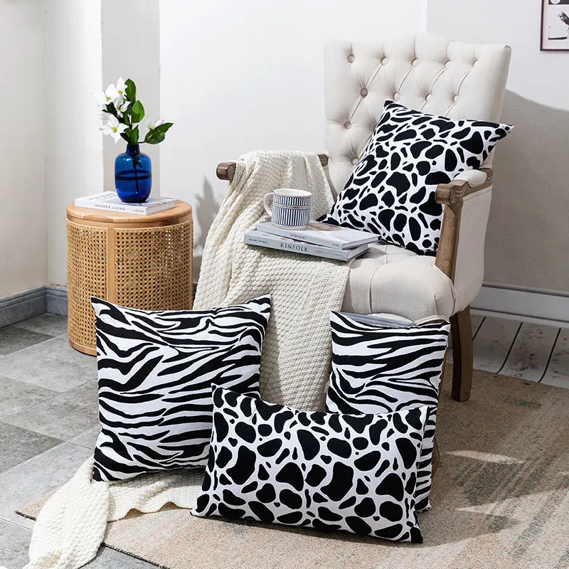 Luxo quadrado zebra leopardo coximer desenhador decorativo travesseiro luxurys designers almofada moda cavalo travesseiro home decor 2202234d