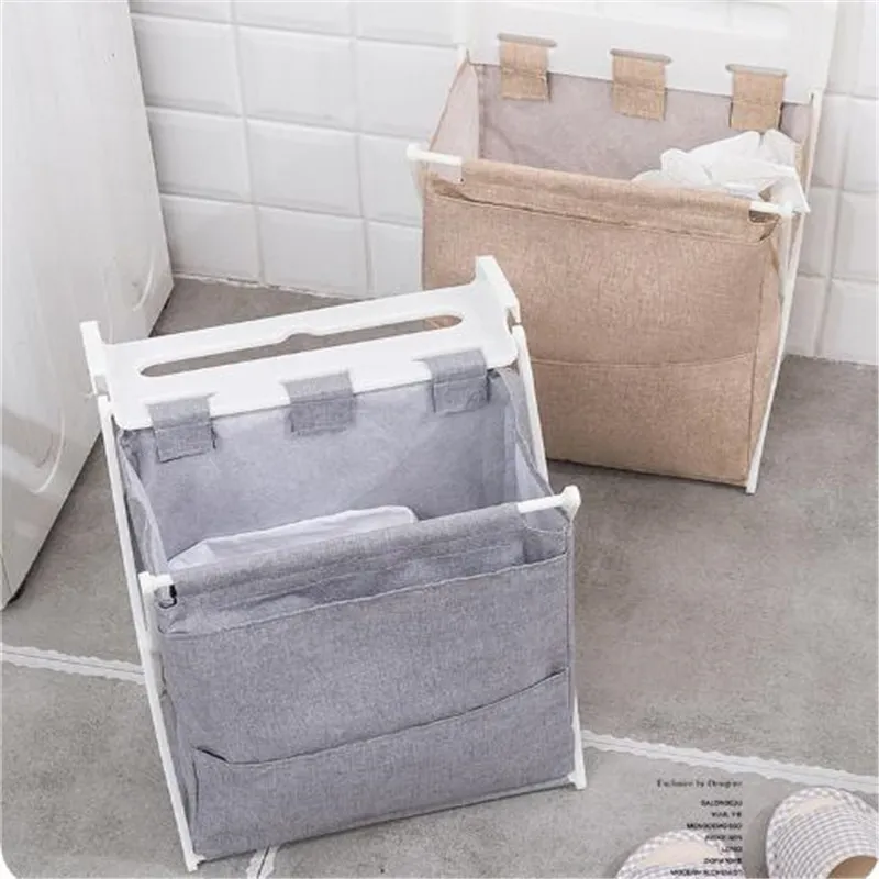 Rangement mural panier à linge Oxford pliable sale tissu organisateur porte derrière lavable salon T200224