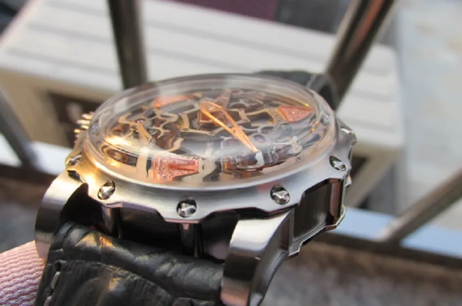 고품질 시계 45mm 앙투안 다이아몬드 스테인리스 스틸 자동 운동 남성 시계 남성 손목 시계 방수 Preziuso2530