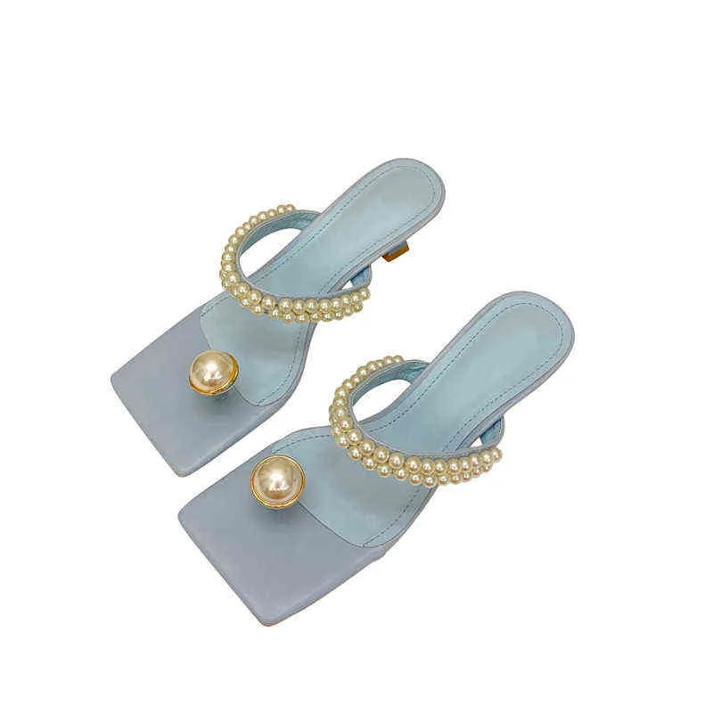 Frauen Schuhe Sandales Mode String Bead Design Sommer Hausschuhe Flip-Flops Frauen Clip Toe Sandalen Damen Low Heel Party Schuhe y220224