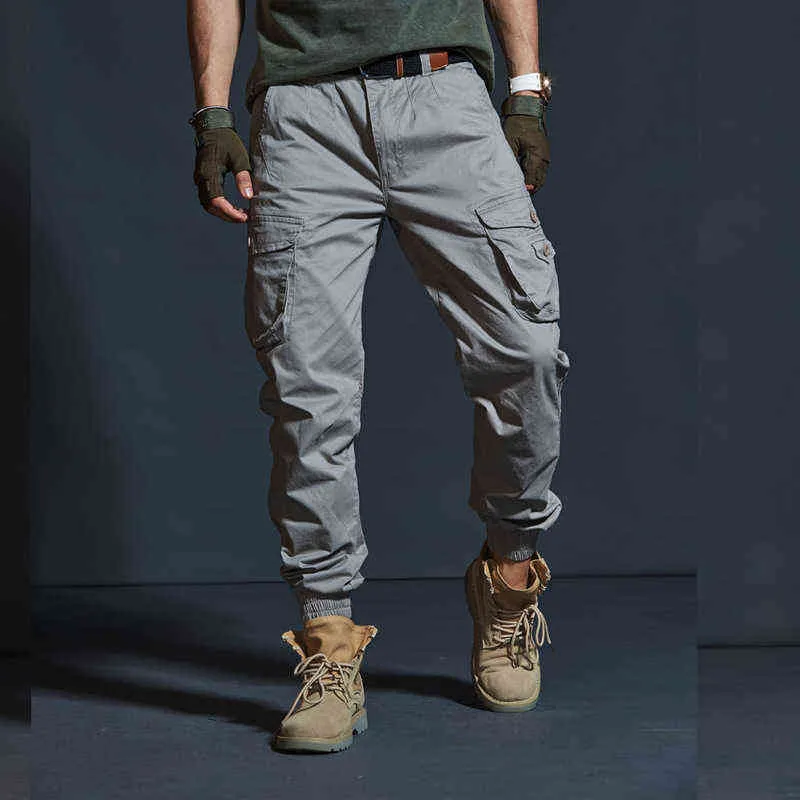 Мужчины военные тактические брюки Joggers Camouflage грузовые брюки мужские хлопковые мульти-карманные моды Большой размер брюки -40 G220224