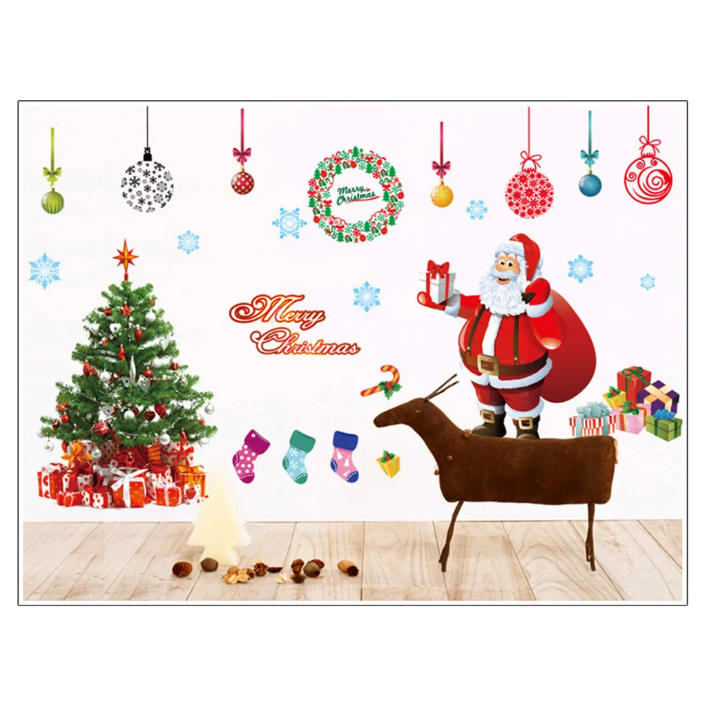 Christmas Vinyl Janela de vinil adesivos de parede decalque decalque decoração removível decoração doméstica Acessórios para decoração de casa adesivos Muraux 730 Y201020