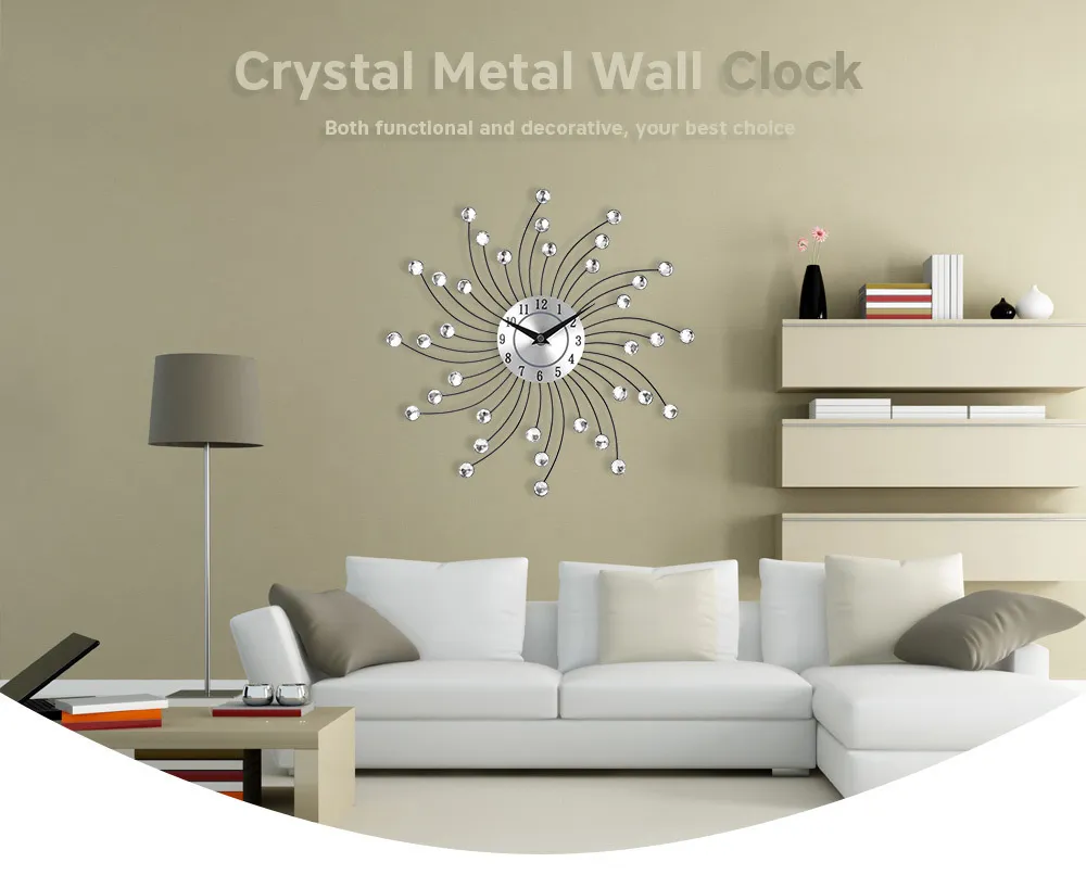3D grande orologio da parete in metallo cristallo moderno decorazione domestica orologi silenziosi soggiorno ufficio 2018ing Y200109