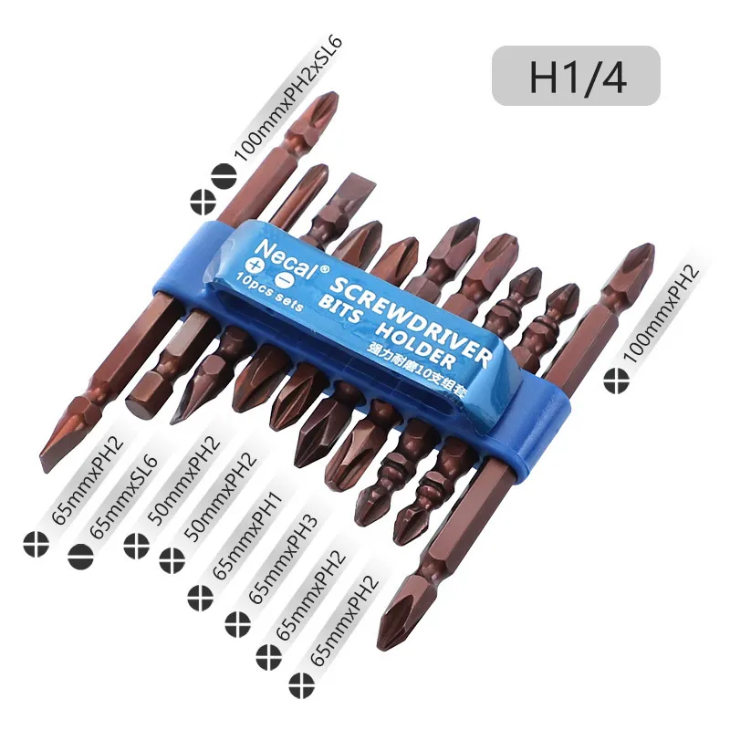 Jeu de tournevis avec tige hexagonale de précision magnétique S2 Embouts en acier Double tête Torx Outils électriques Main Y200321