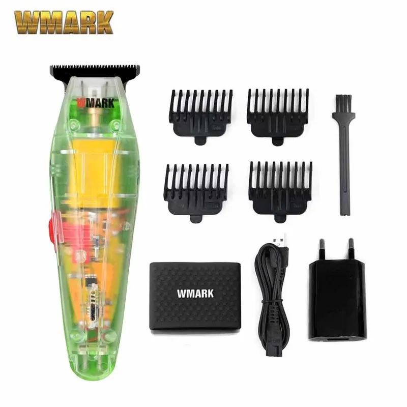 Wmark ng 108 ng 118 Şeffaf Stil Şarj Edilebilir Saç Clipper Profesyonel Kablo Kablosuz NG 202 Düzeltme 220712