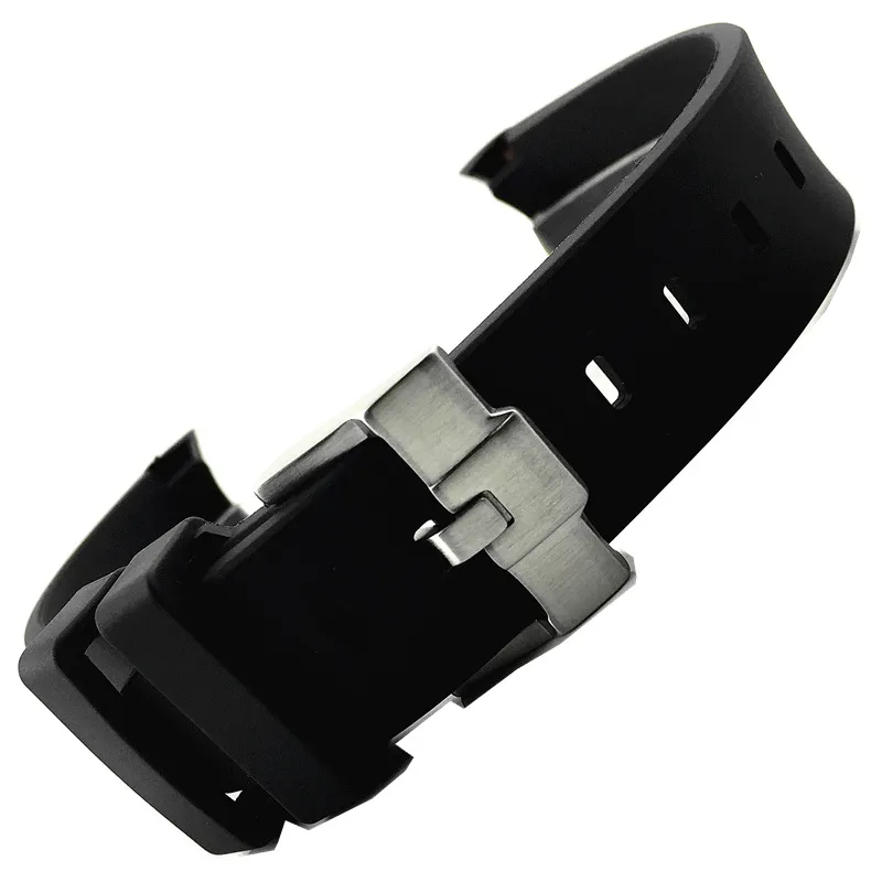Adaptador de estoque direto da fábrica Laoshuigui 20mm pulseira de relógio acessórios pulseira de relógio de silicone pulseira com fivela de pino 21mm borracha s259m