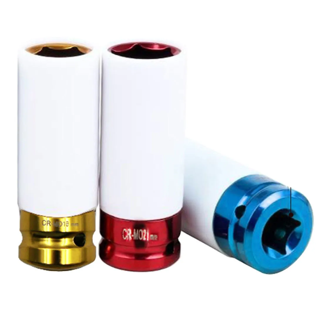 Set Sleeves 171921mm Car Tire Protection Wall Deep Impact Nut Alloy Wheel Socket Red Blue Yellow Y200323