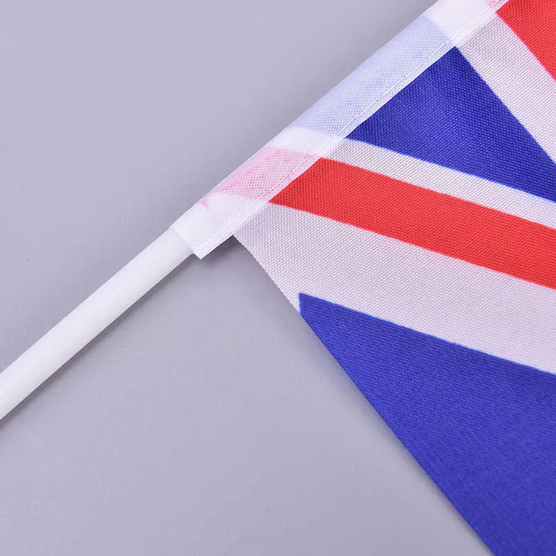 2114cm drapeau National anglais royaume-uni drapeau volant grande-bretagne royaume-uni bannière avec mâts en plastique main agitant Flags9320630