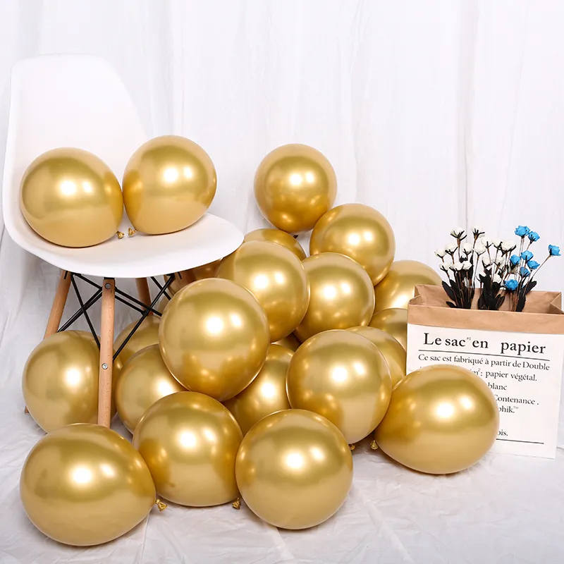 Set Mat wit Goud Metallic ballonnen slinger boog kit babyshower bruiloft verjaardagsfeestje Chrome Ballon Decoratie kinderen F315R