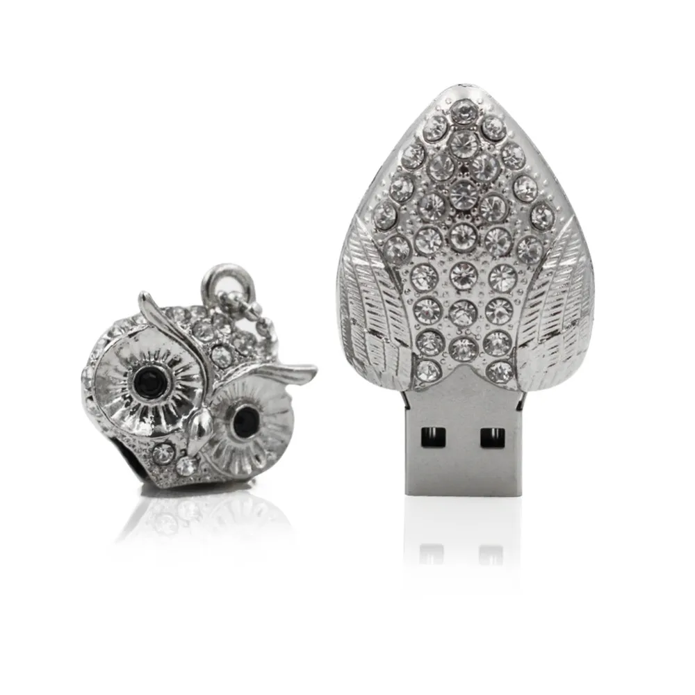 Diamond Crystal Pen drive 8gb 16gb usb flash 32gb 64gb memory stick a piena capacità a forma di gufo PC regalo speciale