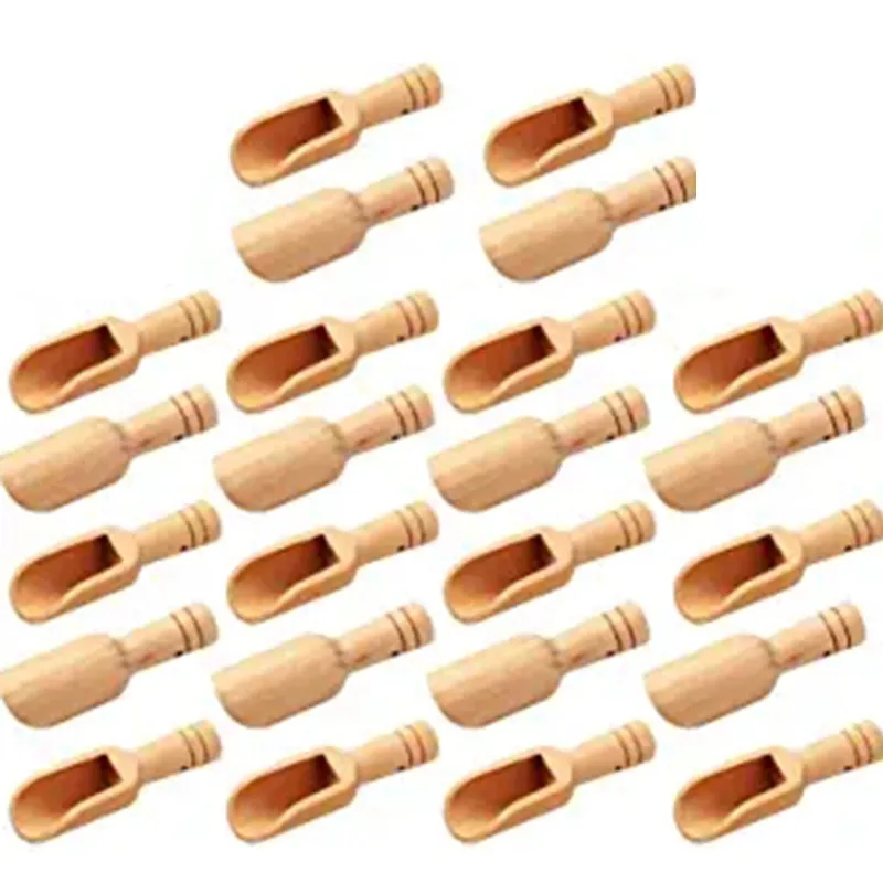 Mini cuillons en bois en bois pour cuillères en bambou pour sel de bain scoop lavage en poudre en bois Candy8685812
