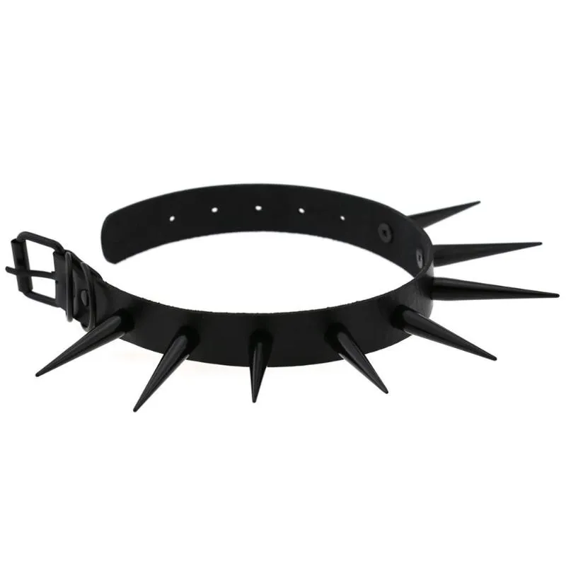 Vegan Lederen Spiked Choker Ketting Punk Kraag Voor Vrouwen Mannen Emo Biker Metal Chocker Ketting Goth Jewelry298H