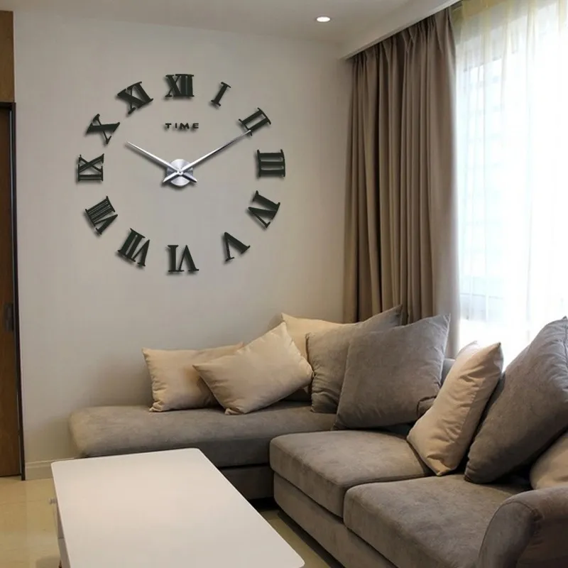 Special Offer 3d Big Acrylic Mirror Wall Clock Diy Quartz Watch Still Life Clocks Modern Home Decoration Living Room Stickers 220727