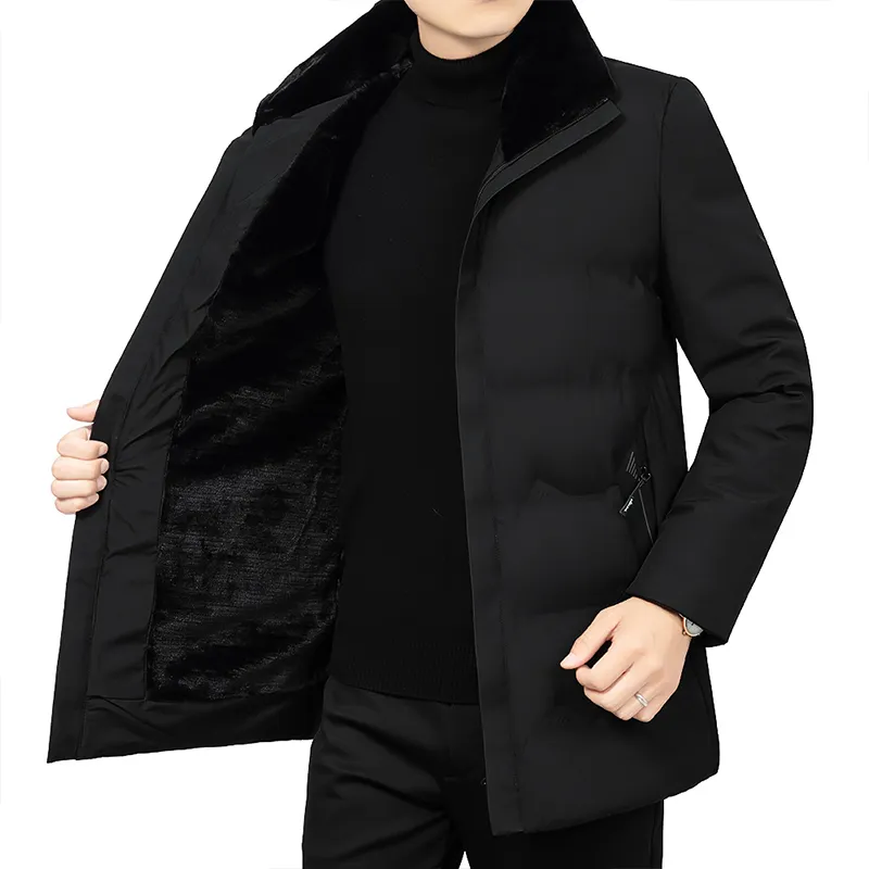 Parkas para hombre Chaqueta cálida de invierno Abrigos Hombres Moda Casual para hombre Chaquetas y abrigos de invierno Fleece Parkas Collar Ropa desmontable LJ201215