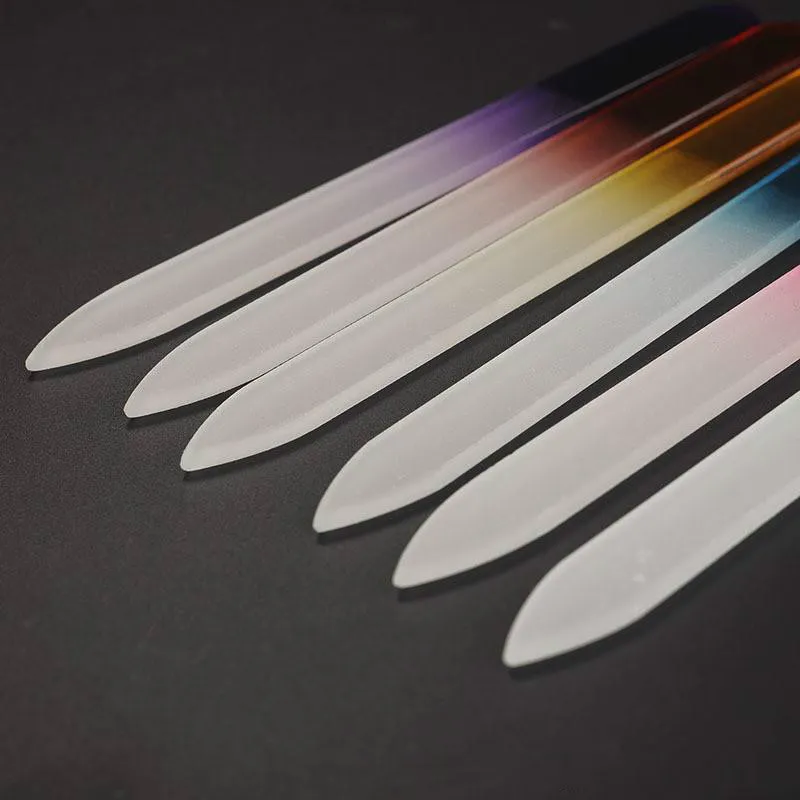 Buntes Glasnagelfeilen langlebige Kristallfeile Nagelpuffer Nailcare Nail Art Tool 14 cm für Maniküre UV Politur Werkzeug MJ118097420
