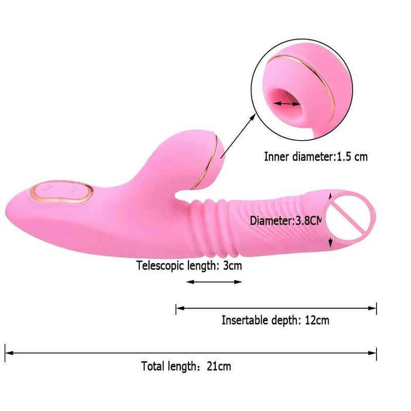NXY Sex Pump Toys Sucker Kvinnor Maskin Oralt Vagina Klitoris Stimulator Toy Anal Thrusting Sucking Vibrator Clit Vuxen Dildo Stor för Kvinna 1221