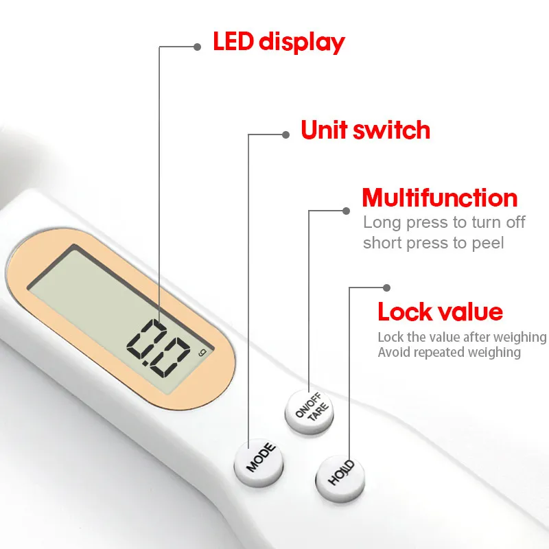 500g Matskala Sked LCD Display Digitalt kök Mätning Elektroniska Mini Vågar Bakmaterial Kök Tillbehör Matlagning LJ200910