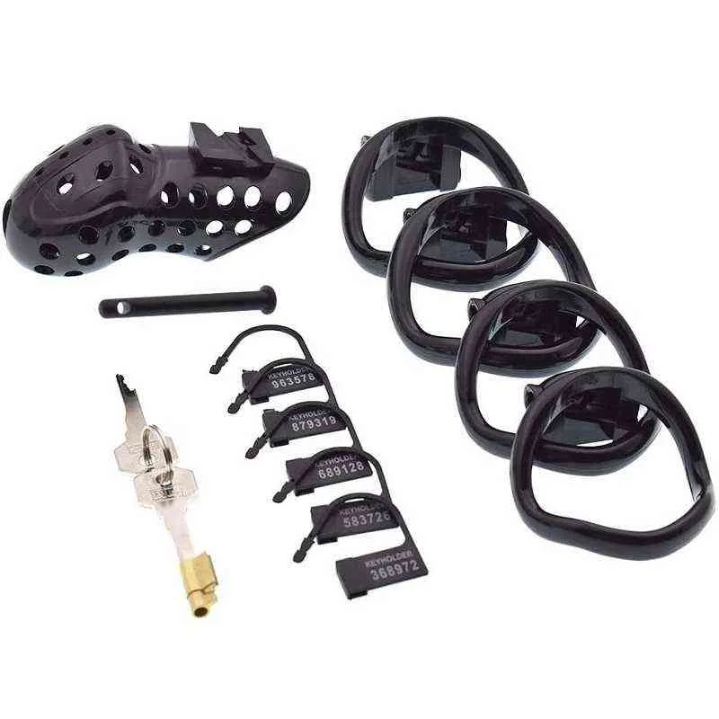 Dispositif masculin super respirant noir petite / cage à coq standard avec 4 anneaux de pénis ceinture de bondage fétiche jouet sexuel adulte pour hommes G2202252082951