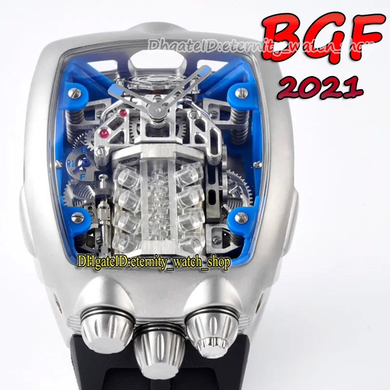 BGF 2021 أحدث المنتجات تشغيل Super 16 Cylinder Engine Black Dial Epic X Chrono Cal V16 Automatic Mens Watch Black Case ETERNIT189P