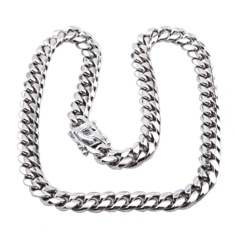 10mm Heavy Necklace Stainless Steel Miami Link Curb Cuban Chain Mens Necklace Male Party Jewelry Accessories Stylish Beautiful238H