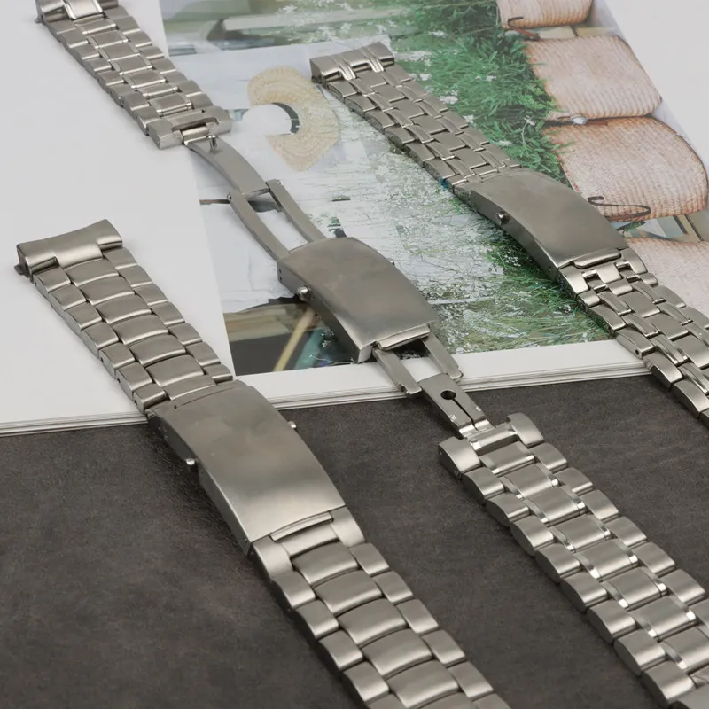 Wholesale 20mm 22mm Silver Stainless Steel Watch Band For Fit Omega Strap Seamaster Speedmaster Planet Ocean Watchband